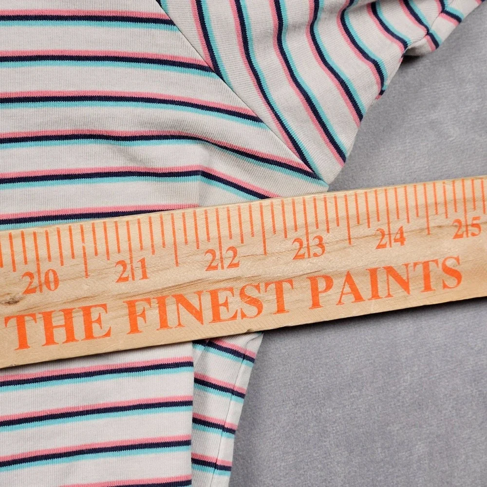 Peter Millar Polo Shirt Mens White Striped Seaside Wash Cotton Stretch Golf - Picture 8 of 12